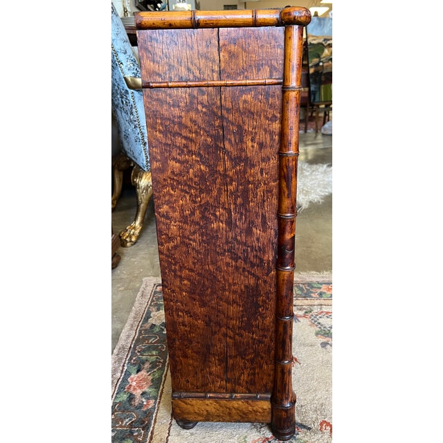 1900 - 1909 1900-1909 Rare Faux Bamboo Salesman Sample Miniature Chest of Drawers For Sale - Image 5 of 5