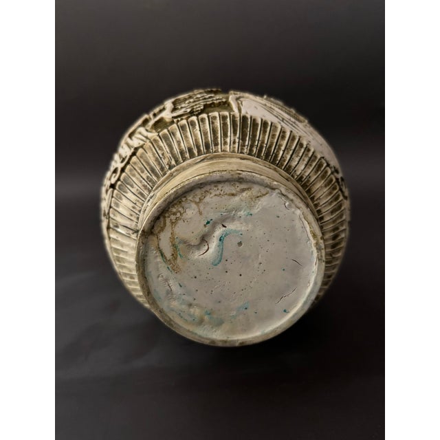 Vintage Chinese Style Carved White Cinnabar Resin Double Gourd Vase Faux Ivory For Sale In New York - Image 6 of 8