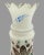 Glass Vintage French Opaline Hand Painted Floral Decorated Art Glass Vase For Sale - Image 7 of 9