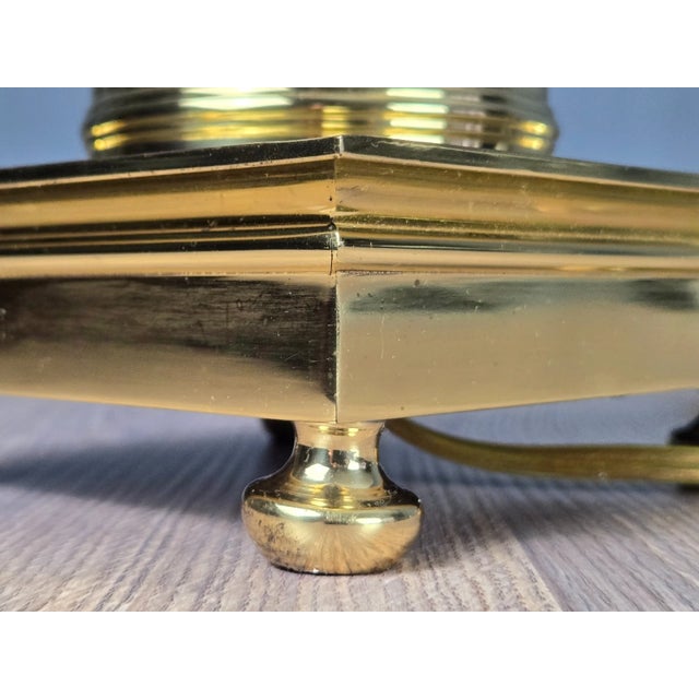 1990s Frederick Cooper Brass Faux Lantern Column Footed Table Lamp For Sale - Image 17 of 17