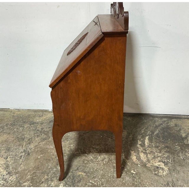 Brown Antique Victorian Slant-Front Secretary Desk For Sale - Image 8 of 8