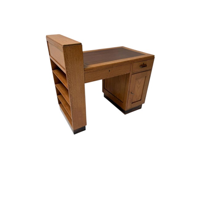 Art Deco Modernist Desk with Asymmetric Open Bookcase, 1920s For Sale - Image 12 of 12