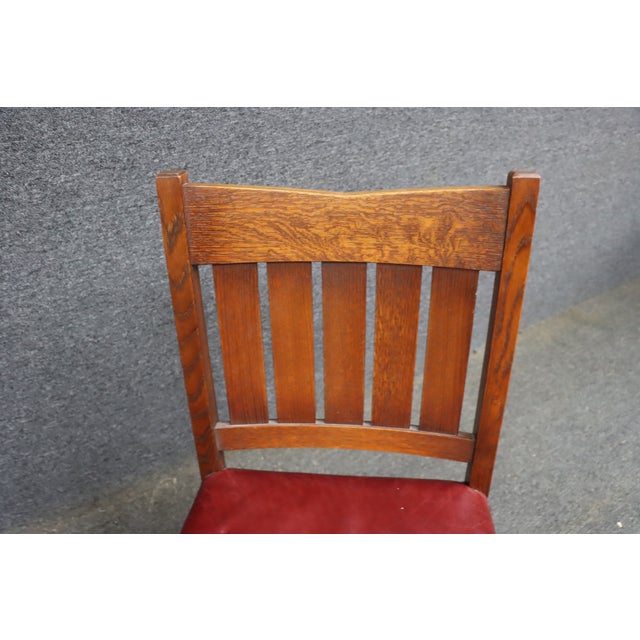 Wood Warren Hile Studios Mission Oak Arts & Crafts Desk Chair For Sale - Image 7 of 12