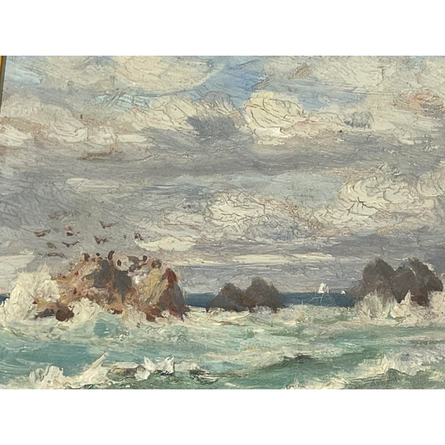Early 20th Century Antique Oil Painting Depicting the San Francisco Cliff House For Sale - Image 5 of 8