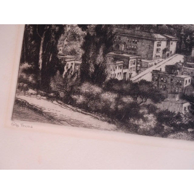 1940s Early 20th Century "City Towers" Architectural Cityscape Etching by Cornelis Botke, Framed For Sale - Image 5 of 7