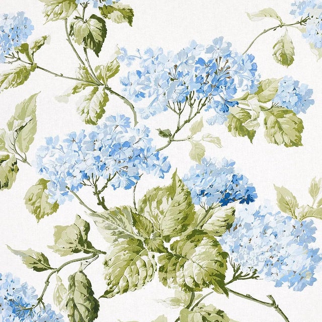 2020s Schumacher Summer Hydrangea Fabric in Blue Hydrangea For Sale - Image 5 of 5