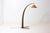 Italian Wood Arc Floor Lamp with Rattan Shade, 1970s For Sale - Image 12 of 18