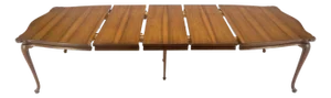 Large c1940s 3x18" Extensions Boards Scroll Shape Top Walnut Dining Table