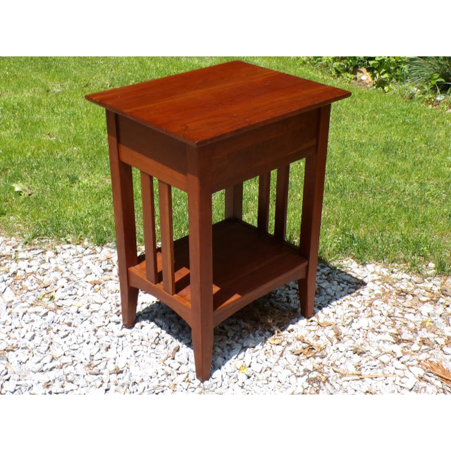Vintage Ethan Allen American Impressions Cherry Nightstand End Table For Sale - Image 9 of 11