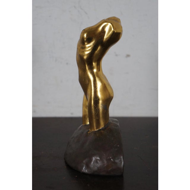 Metal Antique Early 20th Century McClelland Barclay Gilded Bronze Neoclassical Nude Figural Bust Statue For Sale - Image 7 of 12