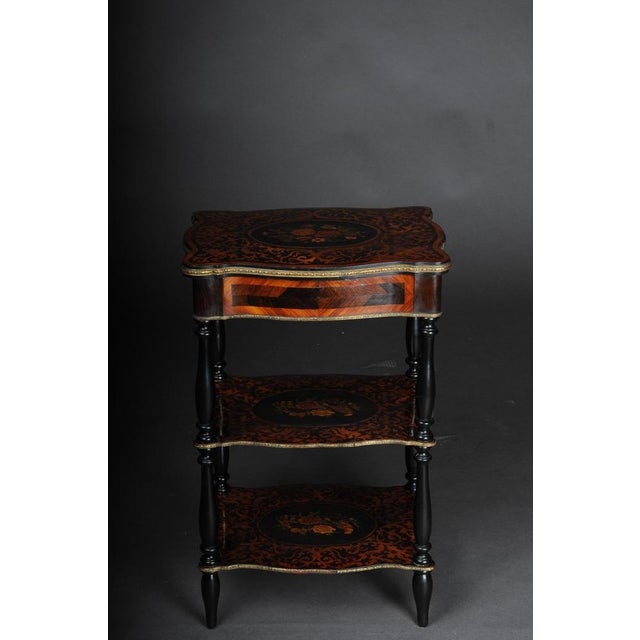 Brown 19th Century Marquetry Side Table with Jewelry Box, 1870s For Sale - Image 8 of 18