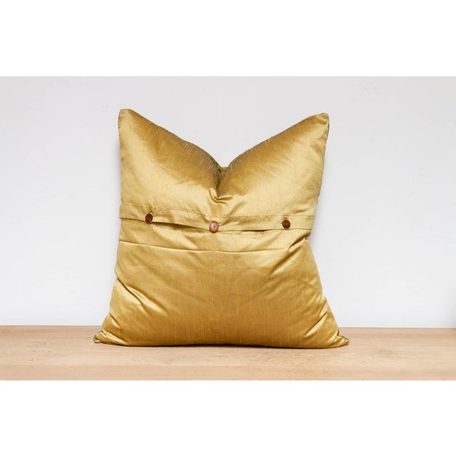 Arabian Gold Festive Silk Euro Pillow Cover For Sale In Los Angeles - Image 6 of 7