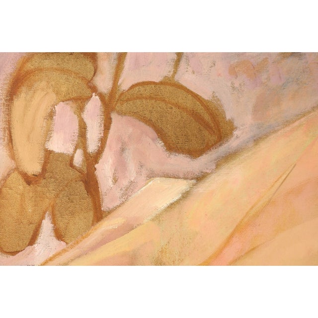 American "Morning" Nude Couple in Bed - Figurative Composition in Oil on Canvas by Byron Richard Rodarmel For Sale - Image 3 of 5