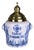Large Dutch Delft Style Tobacco Jar Tabac Dobourg with Brass Lid, 1880 For Sale