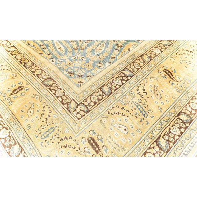 Brown Antique Persian Khorassan Botanic Handmade Wool Rug For Sale - Image 8 of 9