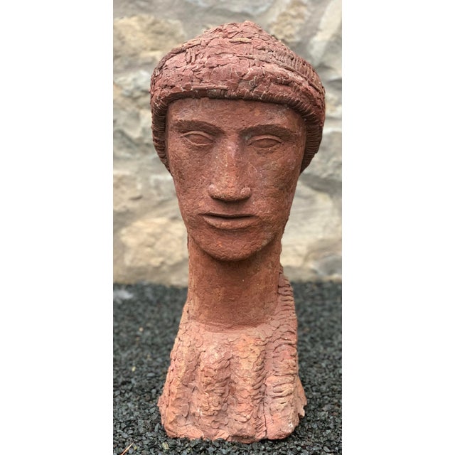 Tribal Terra-Cotta Head/Bust Sculpture For Sale - Image 3 of 7