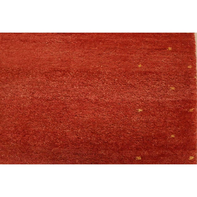 Red Gabbeh Runner 2’11” X 10’1” Red Wool Contemporary Hand-Knotted Oriental Rug For Sale - Image 8 of 13