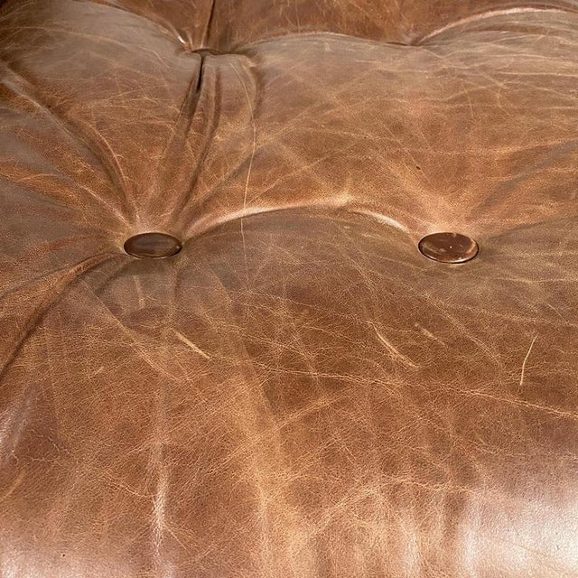 1970s Italian Modern Brown Leather Soriana Sofa attributed to Afra & Tobia Scarpa for Cassina, 1970s For Sale - Image 5 of 18
