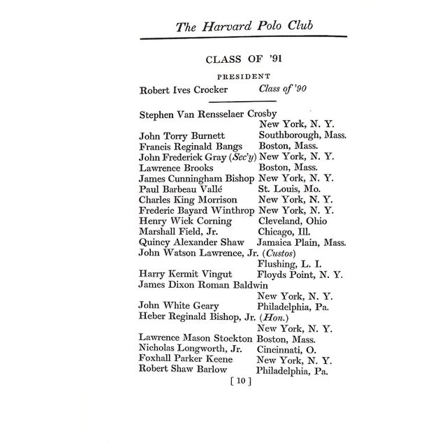 "Harvard Polo Club 1883-1905" For Sale In New York - Image 6 of 9