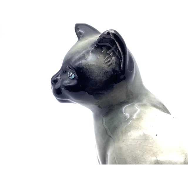 Ceramic Mid-Century Siamese Cat Figurine For Sale - Image 7 of 13