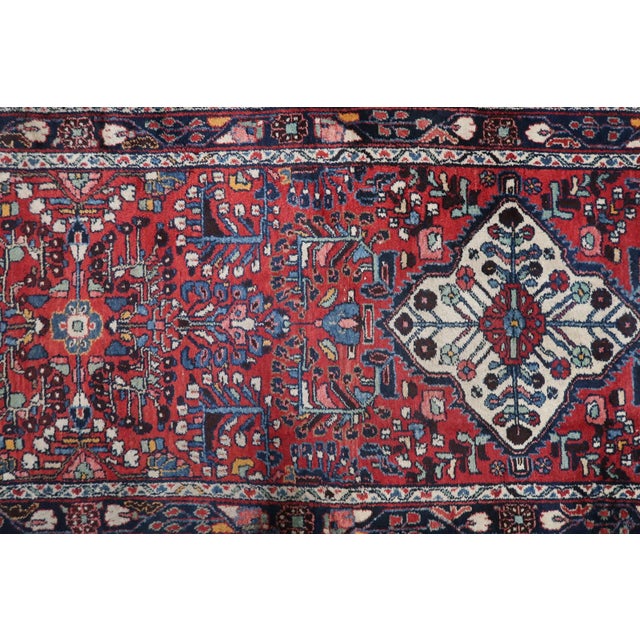 Antique Persian Hamadan Runner from the 1920s This authentic antique Hamadan runner, dating to the 1920s, is a superb...