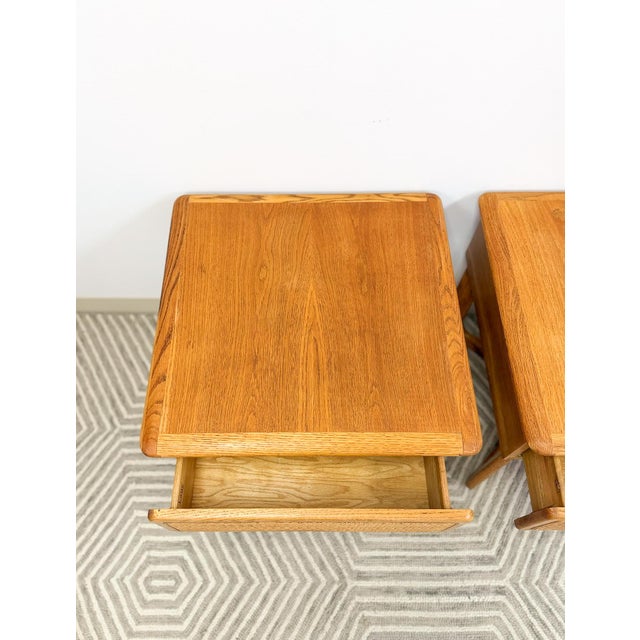Very Rare Lane Perception MCM Oak Nightstands Cane Drawers Vintage, A Pair For Sale - Image 10 of 12