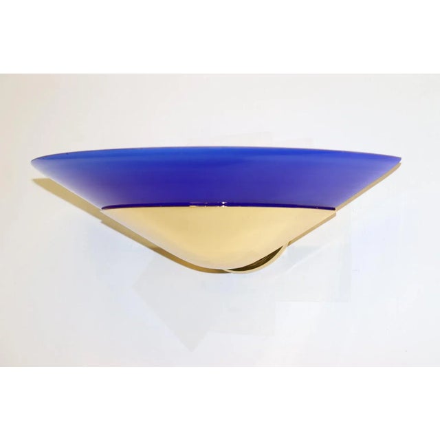 1990s "Mezzo Alo" Wall Lamp Murano Blue Glass For Sale - Image 11 of 11