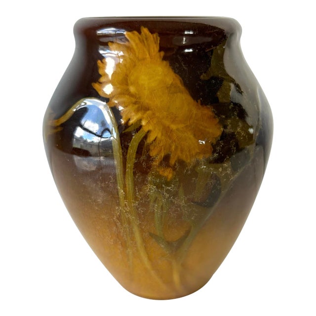 1904 Rookwood Pottery Dandelion Vase by Irene Bishop For Sale
