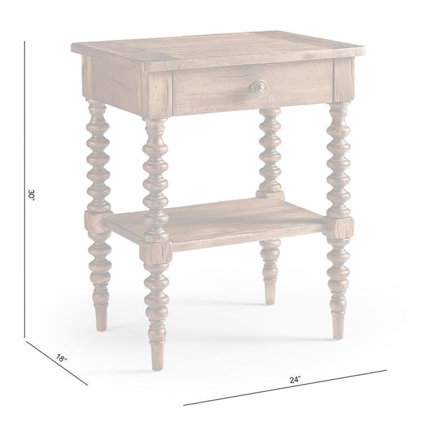 Wood Narrow Bobbin-Turned Rustic Nightstand For Sale - Image 7 of 7