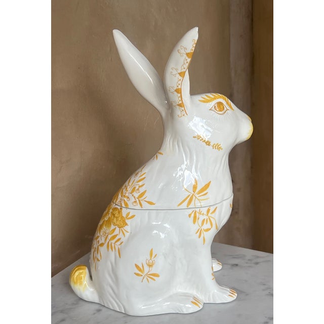 Ceramic Italian Ceramic Bunny Rabbit Cookie Jar For Sale - Image 7 of 15