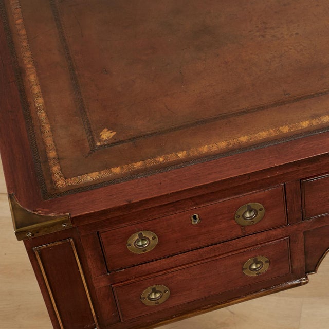 Antique English Leather Top Desk For Sale - Image 9 of 16