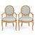 1970s French Napoleonic Style Carved Maple Rope Bergere Chairs - Pair For Sale