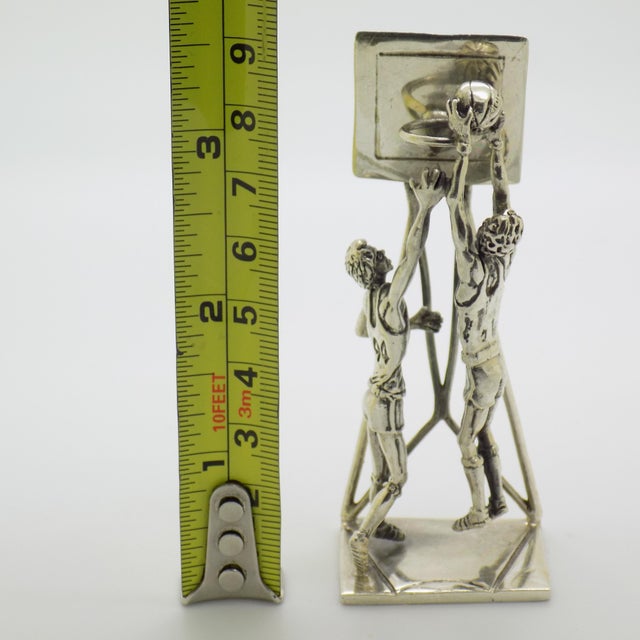 Vintage Italian Handmade Sterling Silver 925 Basket Players Large Rare Figurine Sculpture For Sale - Image 11 of 11