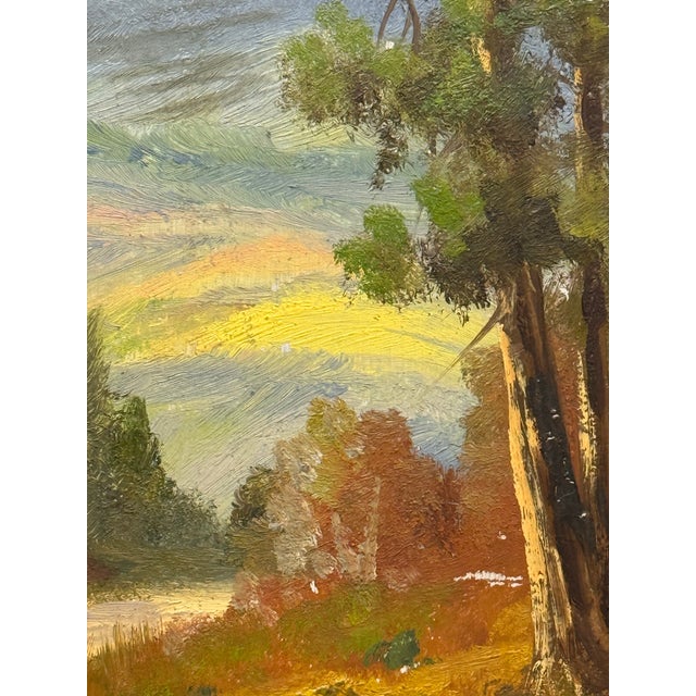 Framed Oil Painting of Mountain Landscape, Vintage For Sale - Image 10 of 12