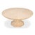 Art Deco Transitional Round Dining Table, Medium - Bleached Oak With Faceted Pedestal Base For Sale - Image 3 of 9