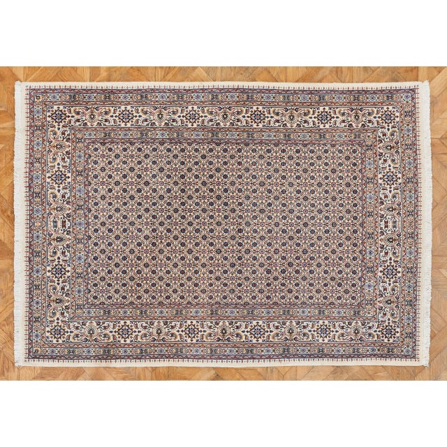Beige Hand-Knotted Middle Eastern Moud Rug For Sale - Image 8 of 8