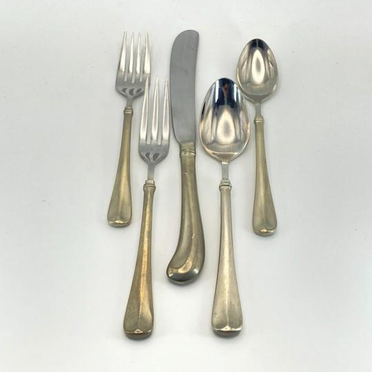 The Stieff Co. Kirk Stieff “Fairfield” Vintage Pewter Flatware Set: 68-Piece Service for 12 With Serving Pieces and Vintage Storage Chest For Sale - Image 4 of 18