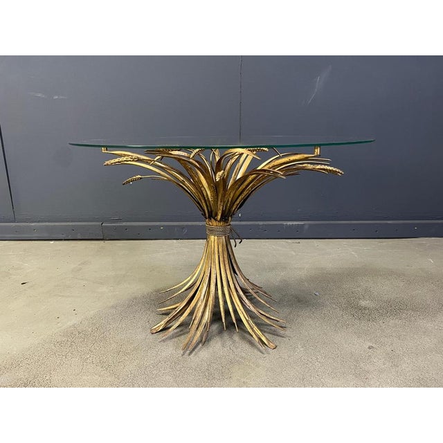 Vintage Gilt Metal Sheaf of Wheat Coffee Table in the style of Coco Chanel, 1960s For Sale - Image 9 of 11