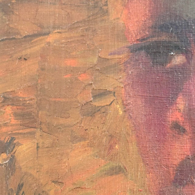 Ronald L. Marvin Jr. Original Portrait Oil Painting on Board, Signed 1977 For Sale - Image 9 of 12
