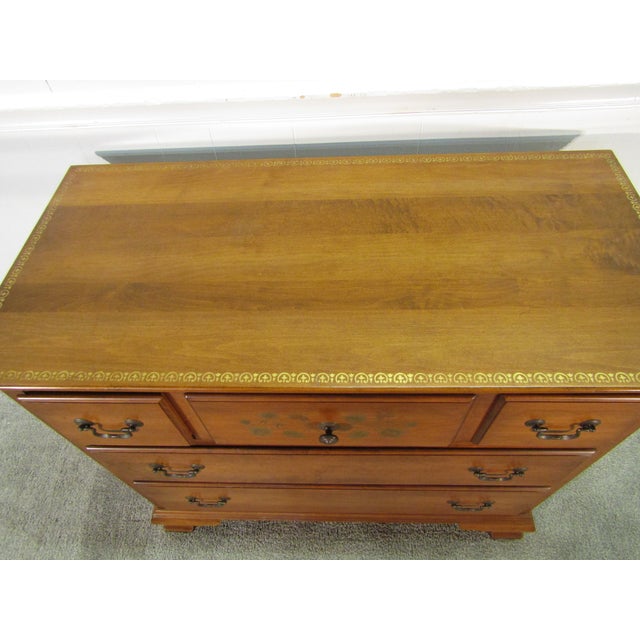 1980s Hitchcock Solid Maple Paint Decorated Chest of Drawers For Sale - Image 5 of 9