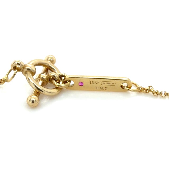 Metal Roberto Coin, "Golden Gate" Yellow Gold and Diamond Pendant/ Necklace, 18k For Sale - Image 7 of 7