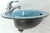 1964 Vintage Rheem Regency Blue Drop-in Porcelain & Cast Iron Sink With Hudee Ring For Sale In Portland, ME - Image 6 of 17