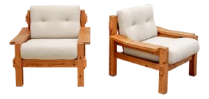 1970s Baltic Pine Brutalist Scandinavian Armchairs