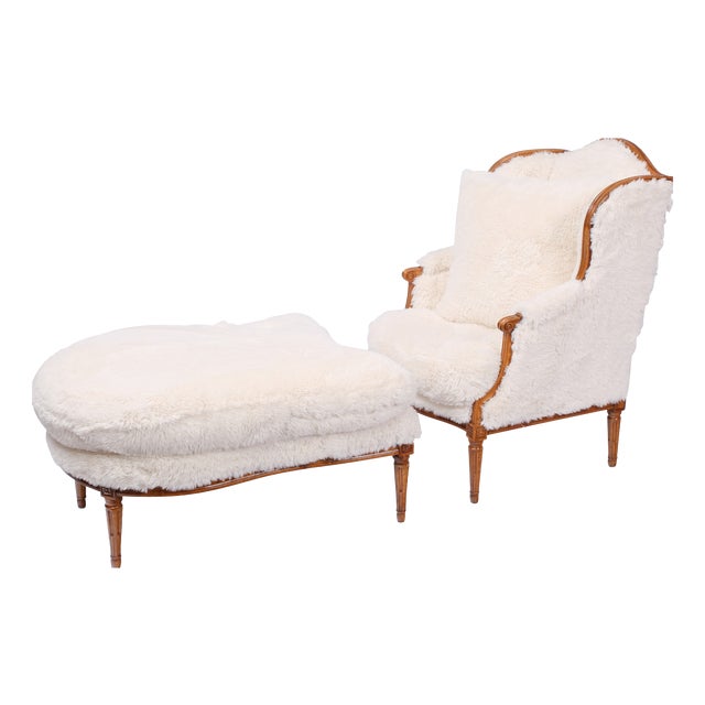 Set of Antique Duchesse Chair with Ottoman, England, 1780, Set of 2 For Sale