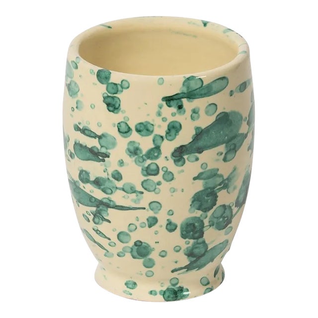 Sharland England Splatter Bambino Vase, Yellow & Verde For Sale