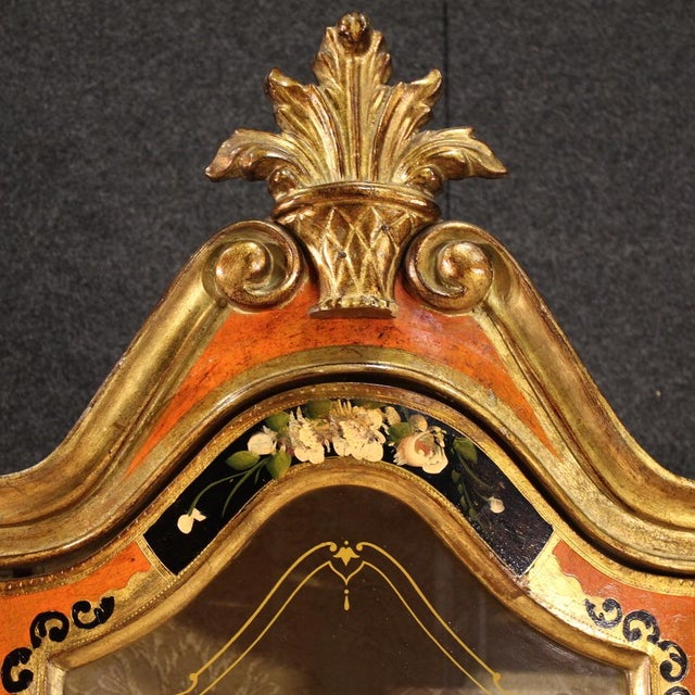 Wood Vintage Tuscan Lacquered and Painted Display Cabinet, 1970 For Sale - Image 7 of 13