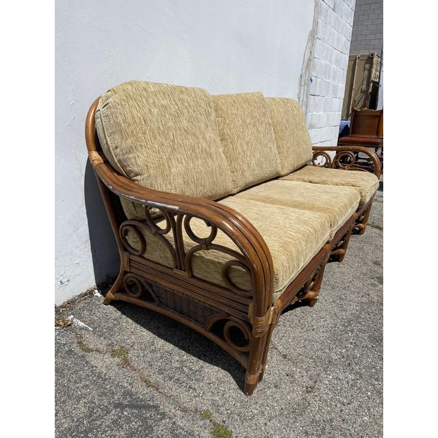 Late 20th Century Rattan Sofa For Sale In Los Angeles - Image 6 of 10