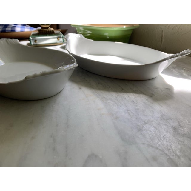Vintage Large French Au Gratin Bakers by Apilco a Pair For Sale - Image 4 of 12