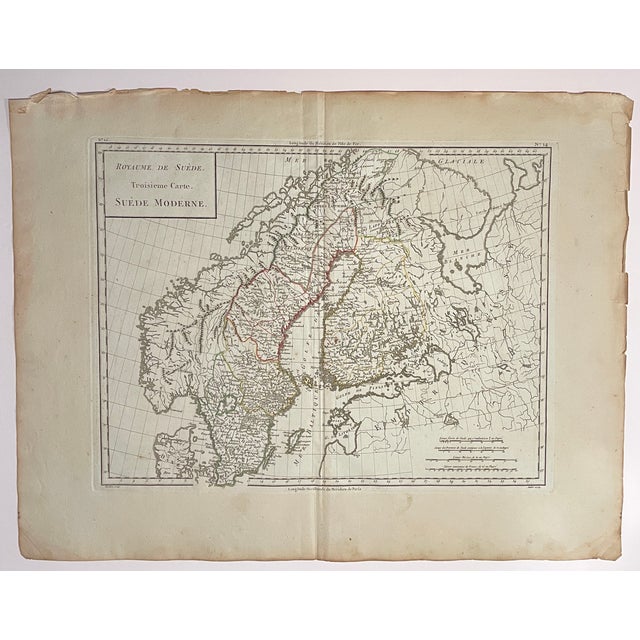 Royaume de suede troisieme carte suede moderne" early antique map by Pierre Francois Tardieu (French, 1711-1771), most...