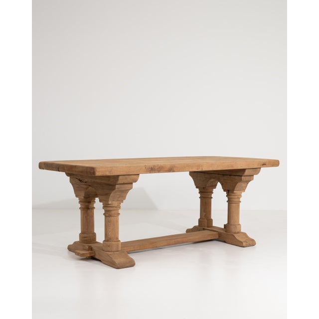 Brutalist Oak Dining Table, France, Circa 1970 For Sale - Image 14 of 14